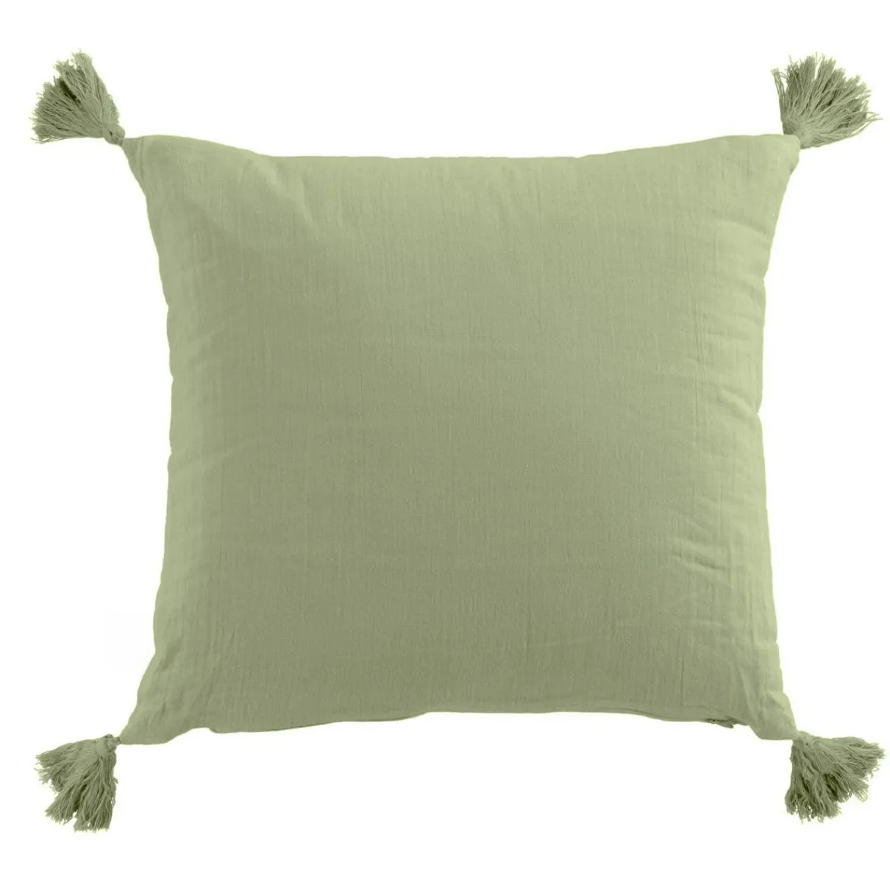 EMINZA Coussin carré gaze de coton (40 x 40 cm) Gaïa Vert tilleul Discount