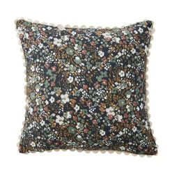 EMINZA Coussin carré gaze de coton (40 x 40 cm) Constance Bleu nuit
