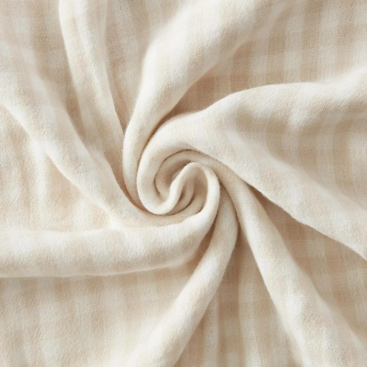 EMINZA Coussin carré gaze de coton (45 x 45 cm) Gaïa vichy Beige Hot