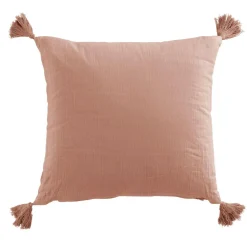 EMINZA Coussin carré gaze de coton (40 x 40 cm) Gaïa Rose Pêche Discount