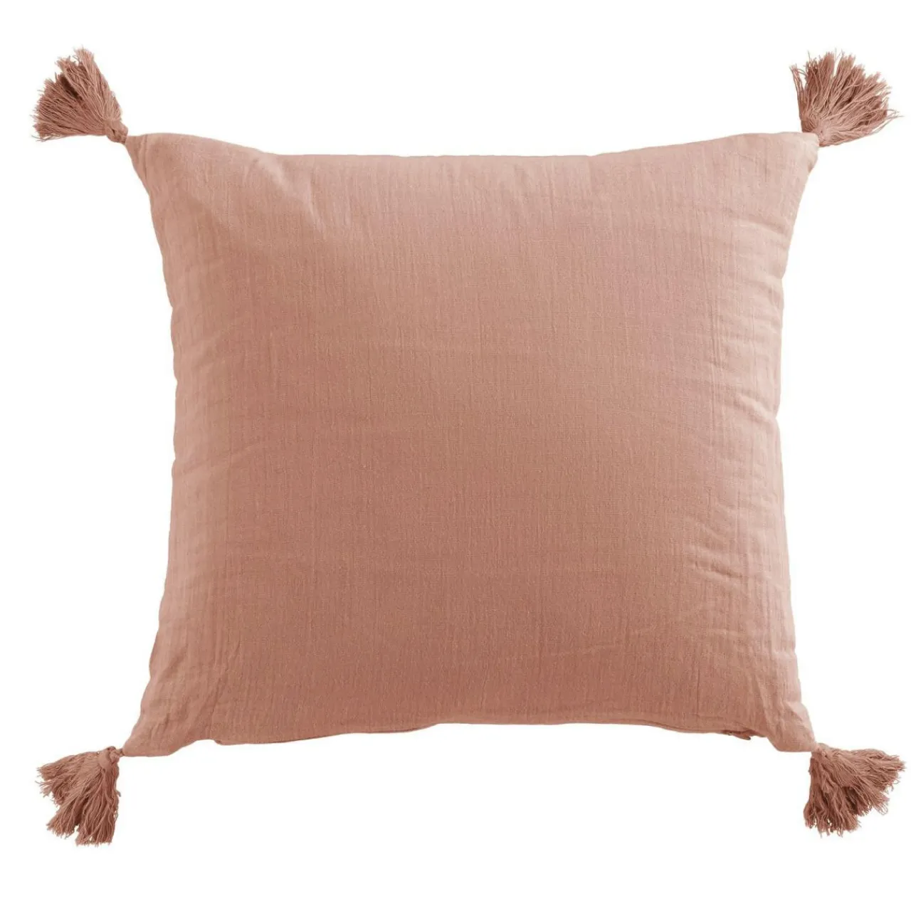 EMINZA Coussin carré gaze de coton (40 x 40 cm) Gaïa Rose Pêche Discount