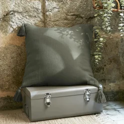 EMINZA Coussin carré gaze de coton (40 x 40 cm) Gaïa Vert romarin