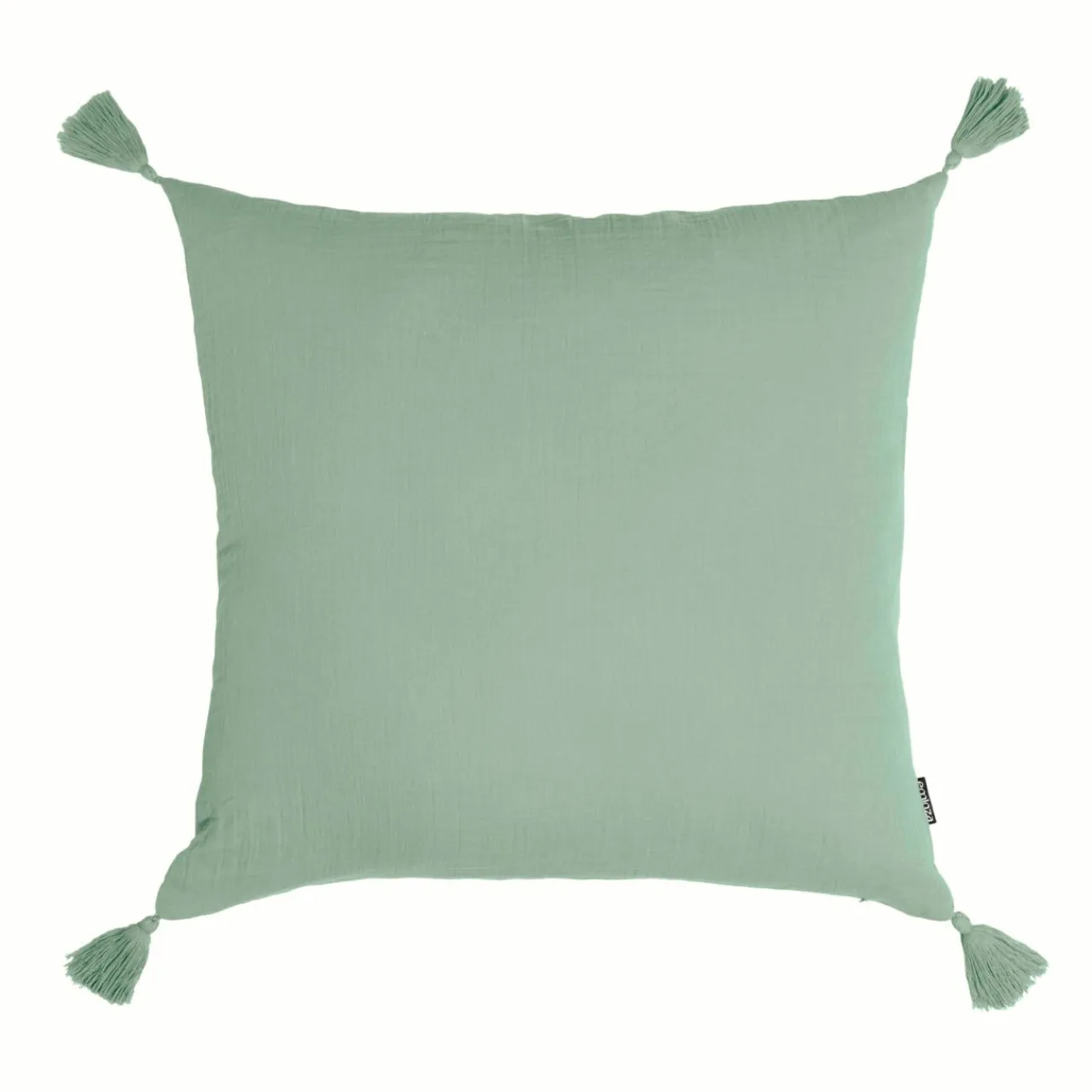 EMINZA Coussin carré gaze de coton (60 x 60 cm) Gaïa Vert Eucalyptus