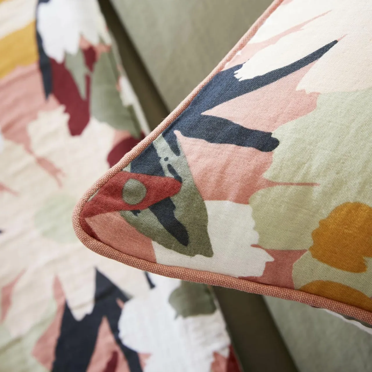 EMINZA Coussin carré gaze de coton (45 x 45 cm) Azel Multicolore New