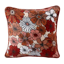 EMINZA Coussin carré gaze de coton (45 x 45 cm) Gaïa Azalée Terracotta