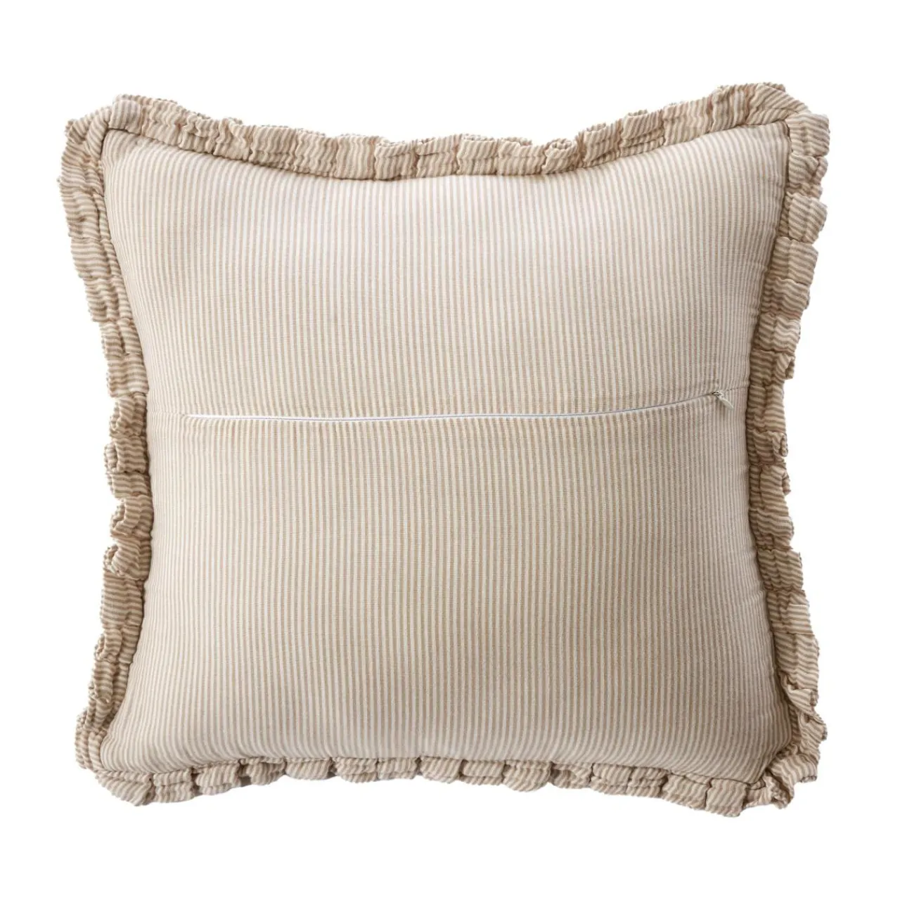 EMINZA Coussin carré gaze de coton (45 x 45 cm) Gaïa rayures Ficelle Rayure Ficelle New
