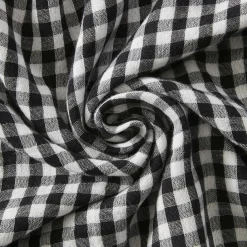 EMINZA Coussin carré gaze de coton (45 x 45 cm) Gaïa vichy Noir New