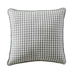 EMINZA Coussin carré gaze de coton (45 x 45 cm) Gaïa vichy Vert romarin