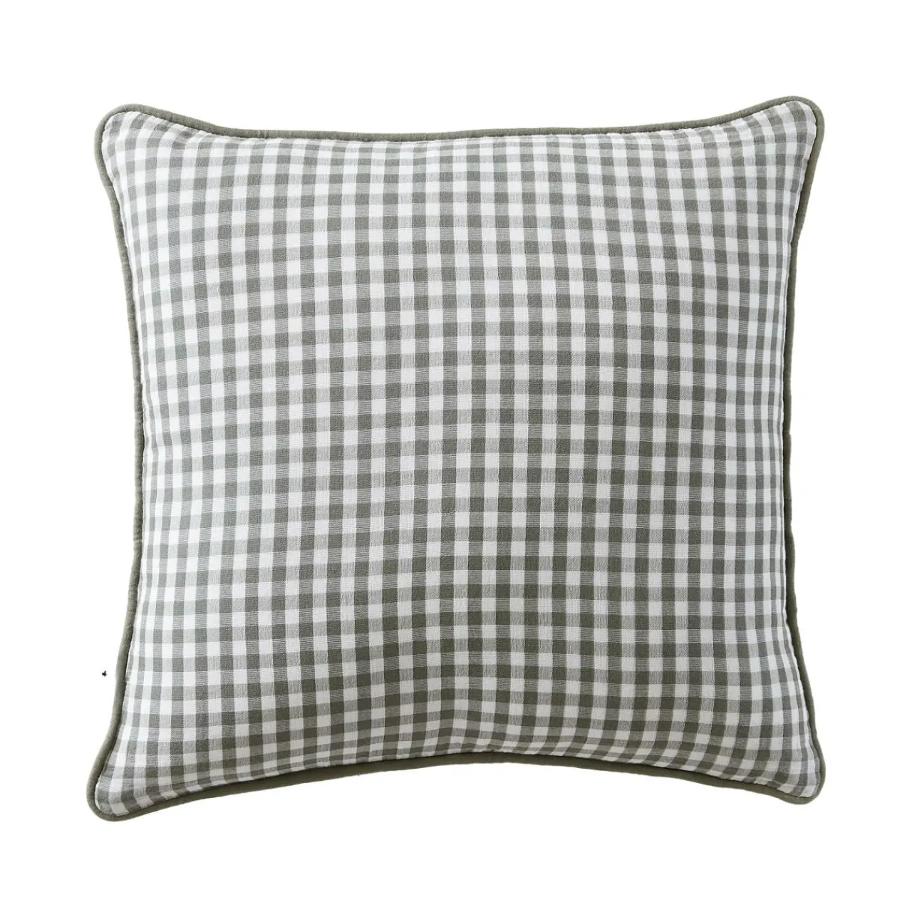 EMINZA Coussin carré gaze de coton (45 x 45 cm) Gaïa vichy Vert romarin