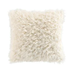 douceur d'intu017drieur Coussin carré imitation fourrure (45 x 45 cm) Mouton Ecru Clearance