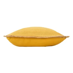 DOUCEUR D'INTERIEUR Coussin carré jute et coton (45 x 45 cm) Akina Jaune ocre Hot