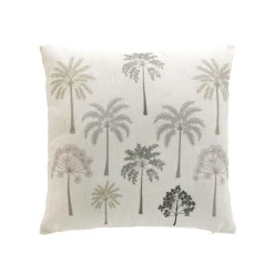 douceur d'intu017drieur Coussin carré lin et coton (45 x 45 cm) Palmea Vert Sale