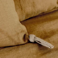 EMINZA Coussin carré lin lavé (45 cm) Louise Caramel