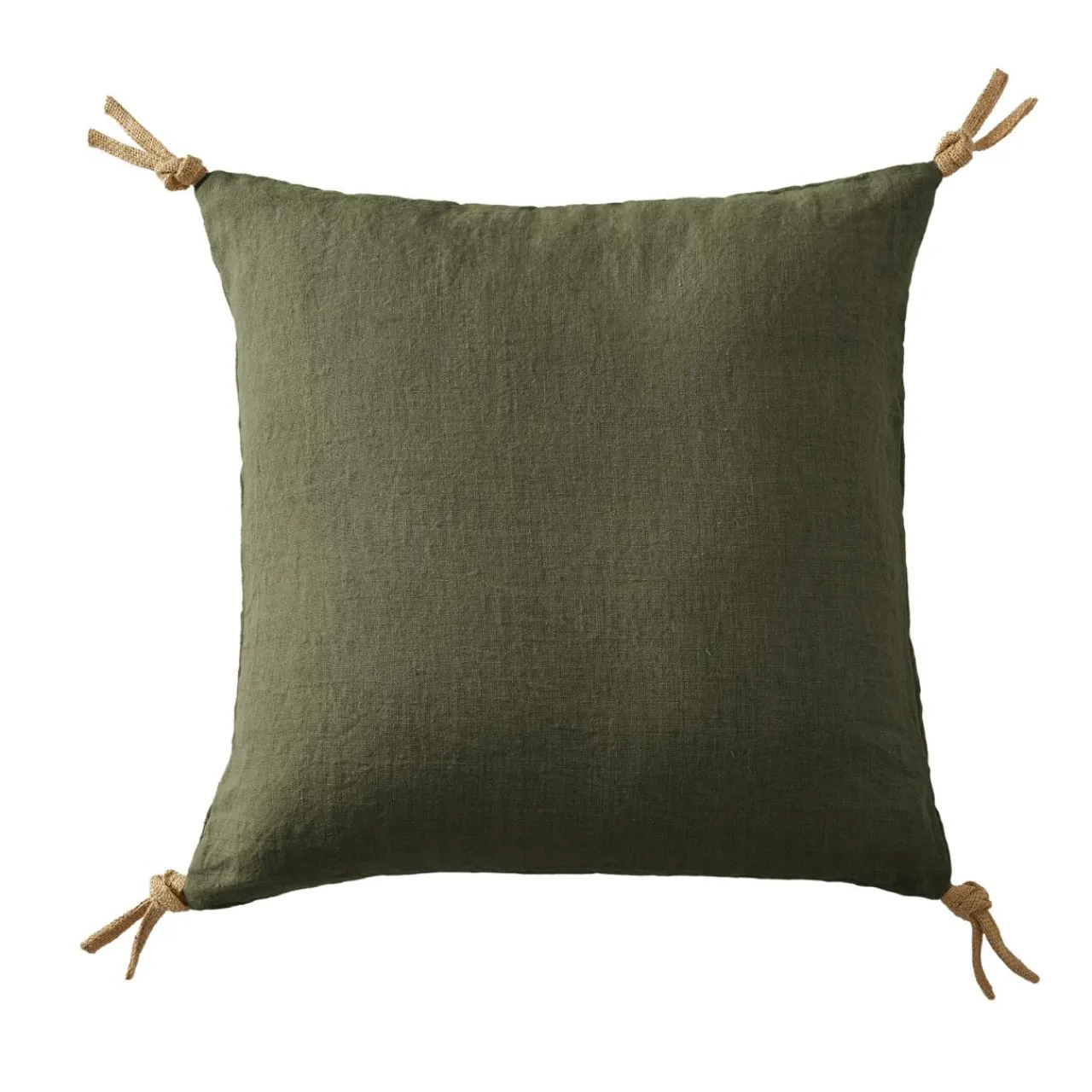 EMINZA Coussin carré lin lavé (45 cm) Louise Vert romarin Discount