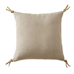 EMINZA Coussin carré lin lavé (45 cm) Louise Beige Clearance