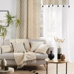 DOUCEUR D'INTERIEUR Coussin carré polycoton (40 x 40 cm) Doreline Ecru Online