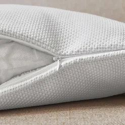 EMINZA Coussin carré tissé (45 x 45 cm) Alba perle Blanc Outlet