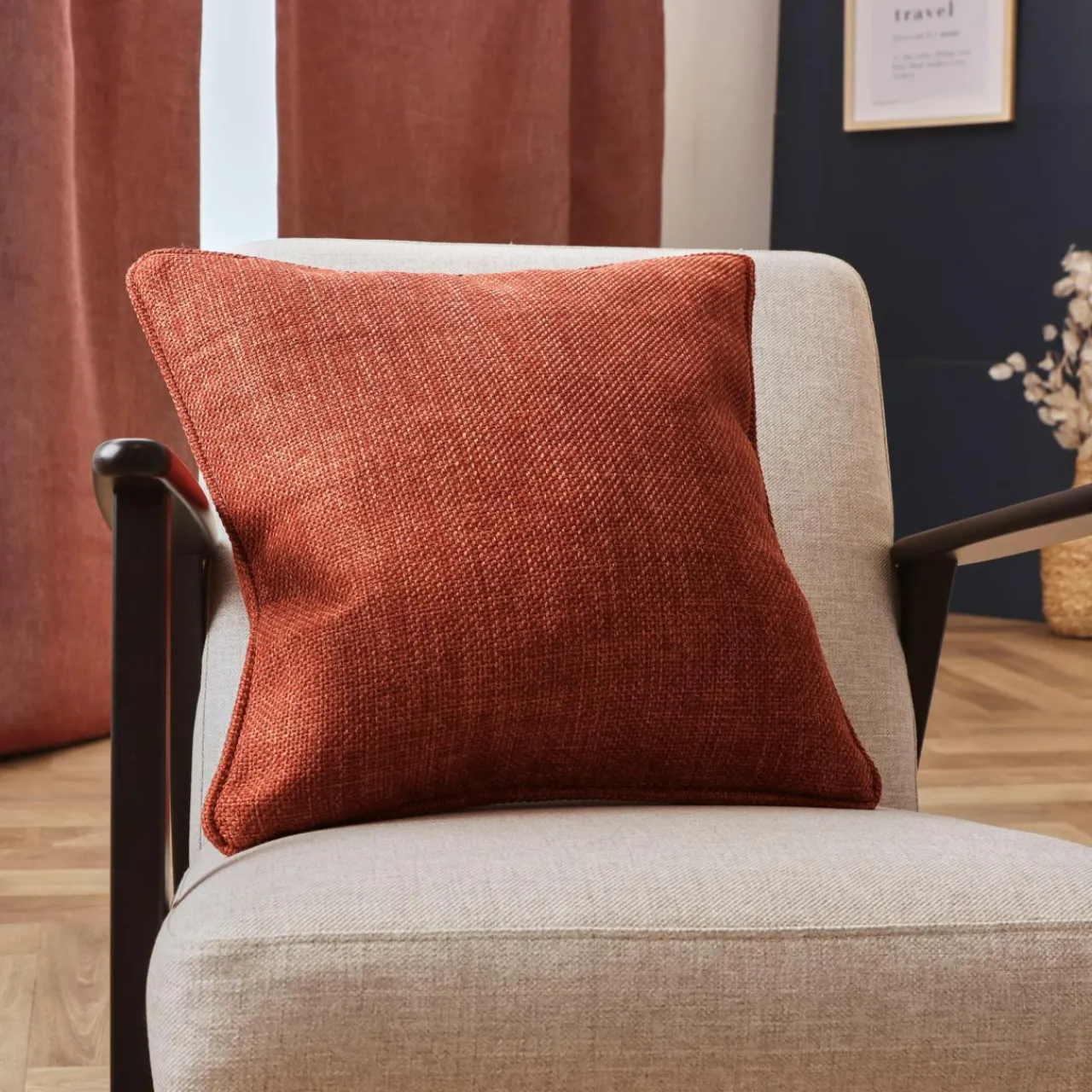 EMINZA Coussin carré tissé (45 x 45 cm) Alba Terracotta Outlet