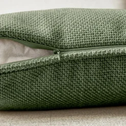 EMINZA Coussin carré tissé (45 x 45 cm) Alba Vert kaki Best