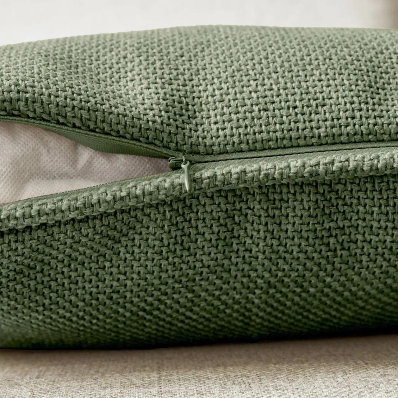 EMINZA Coussin carré tissé (45 x 45 cm) Alba Vert kaki Best