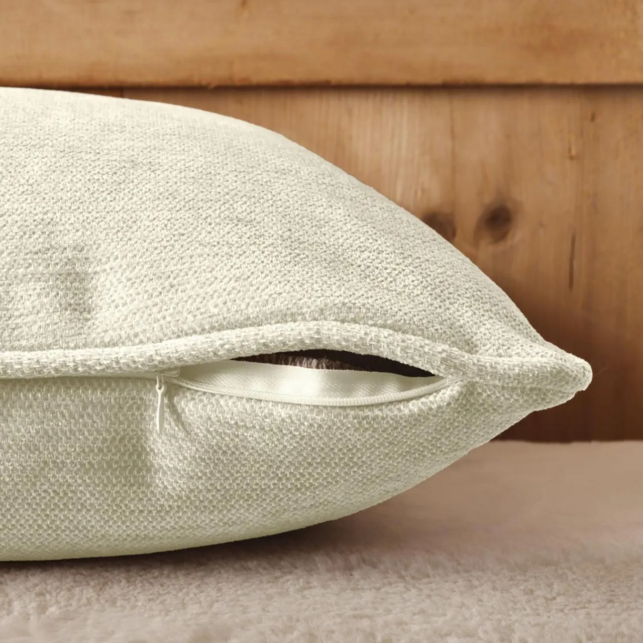 EMINZA Coussin carré tissé (45 x 45 cm) Magnus Beige New