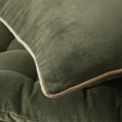 EMINZA Coussin carré velours de coton (45 x 45 cm) Victor thym Vert