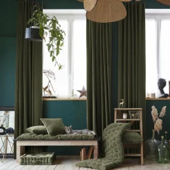 EMINZA Coussin carré velours de coton (45 x 45 cm) Victor thym Vert
