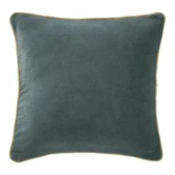 EMINZA Coussin carré velours de coton (45 x 45 cm) Victor Gris ardoise