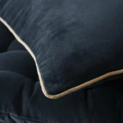 EMINZA Coussin carré velours de coton (45 x 45 cm) Victor Bleu nuit Discount