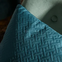 ATMOSPHERA Coussin carré velours (40 x 40 cm) Dolce Bleu canard