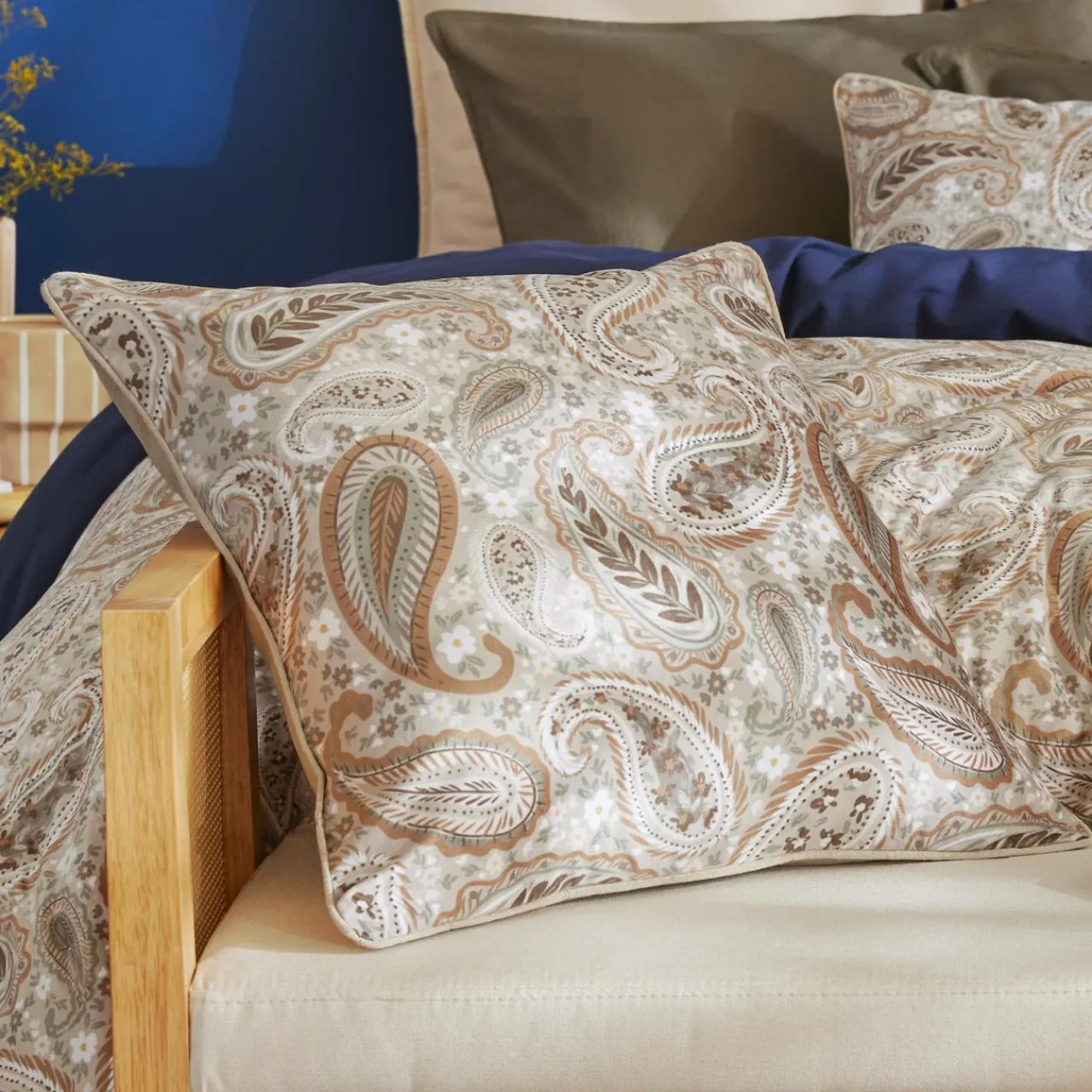 EMINZA Coussin carré velours (50 x 50 cm) Dolores Beige Outlet