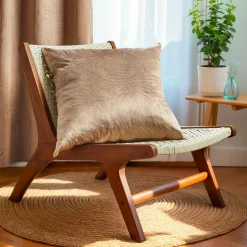 EMINZA Coussin carré velours (60 x 60 cm) Fern Taupe Best