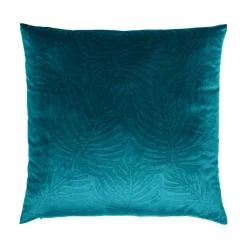 EMINZA Coussin carré velours (60 x 60 cm) Fern Bleu pétrole Hot
