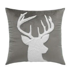 douceur d'intu017drieur Coussin carré velours (45 x 45 cm) Vik Gris Anthracite New