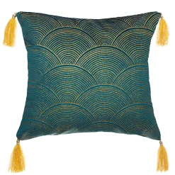 ATMOSPHERA Coussin carré (40 x 40 cm) Glitter Bleu canard