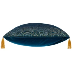 ATMOSPHERA Coussin carré (40 x 40 cm) Glitter Bleu canard