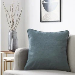 EMINZA Coussin carré (50 x 50 cm) Minuit Gris bleu Sale