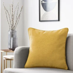EMINZA Coussin carré (50 x 50 cm) Minuit Jaune ocre New