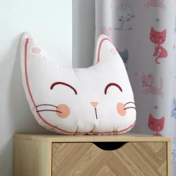 LOVELY CASA Coussin chat enfant (40 cm) Zoeline Rose New