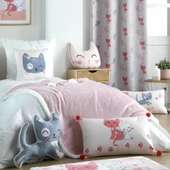 LOVELY CASA Coussin chat enfant (40 cm) Zoeline Rose New