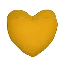 STOF Coussin cœur effet soie (40 x 40 cm) Emmy Jaune moutarde Clearance