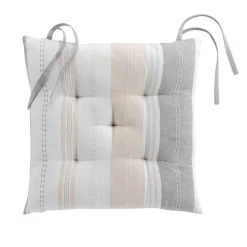 DOUCEUR D'INTERIEUR Coussin de chaise carré coton recyclé Andria Beige Clearance