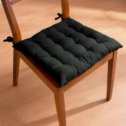 EMINZA Coussin de chaise carré coton (40 x 40 cm) Pixel Noir Discount