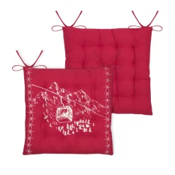 STOF Coussin de chaise carré coton (38x38 cm) Villard Rouge New