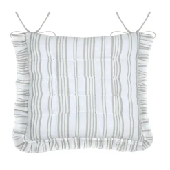STOF Coussin de chaise carré coton (38 x 38 cm) Joséphine Ecru Clearance