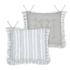 STOF Coussin de chaise carré coton (38 x 38 cm) Joséphine Ecru Clearance