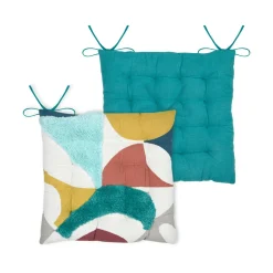 STOF Coussin de chaise carré coton (38x38 cm) Blokken Multicolore Sale