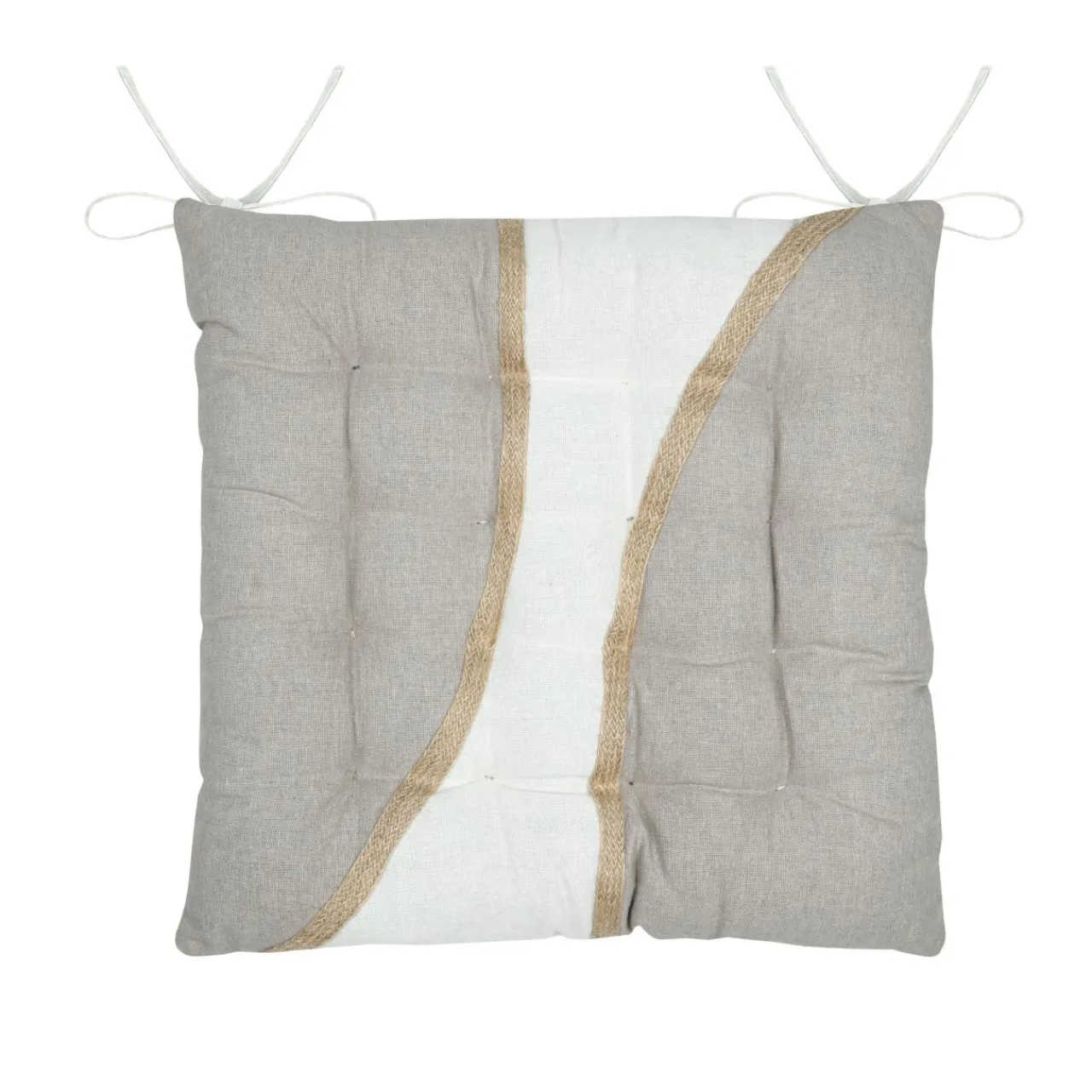 STOF Coussin de chaise carré coton (38 x 38 cm) Blokken Ecru Outlet