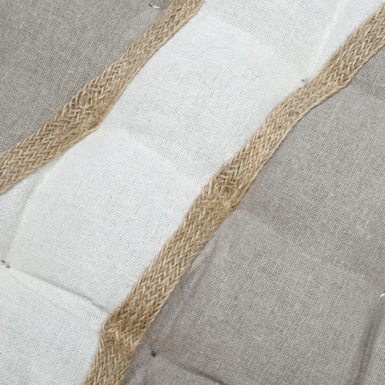 STOF Coussin de chaise carré coton (38 x 38 cm) Blokken Ecru Outlet