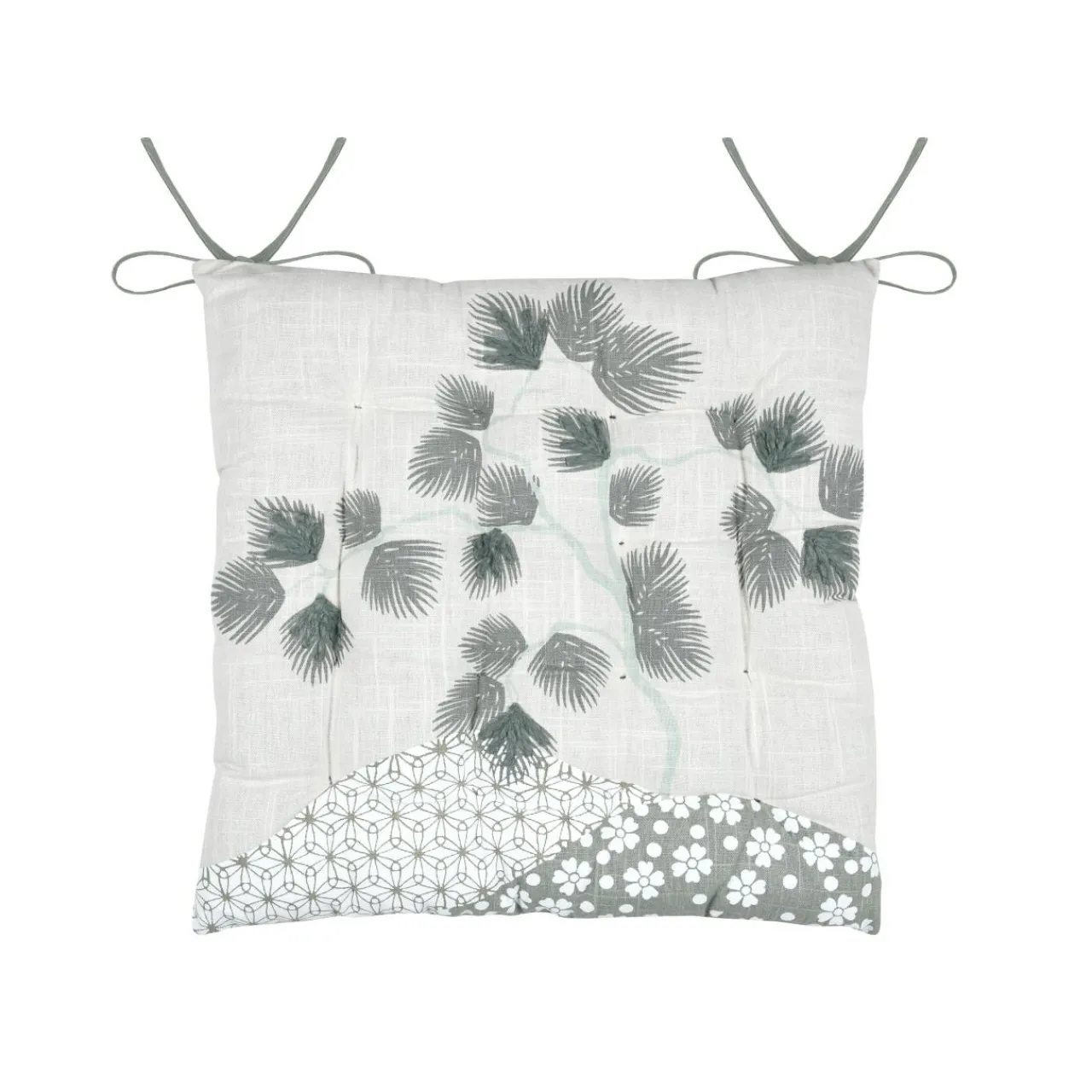 STOF Coussin de chaise carré coton (38 x 38 cm) Yuki Vert Jade